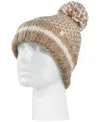Heat Holders Women's Lyon Roll-up Pom Pom Hat In Beige