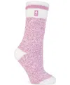 Heat Holders Women's Snowdrop Block Twist Crew Socks In Purple