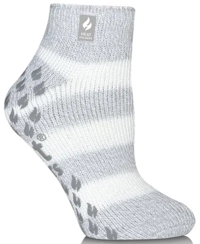 Heat Holders Women's Original Striped Ankle Socks In Gray