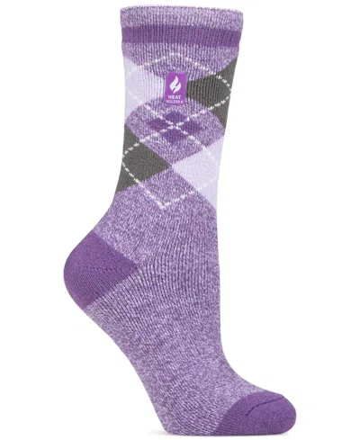Heat Holders Women's Thermal Lite Argyle Socks In Purple