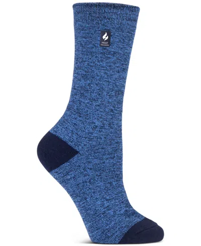 Heat Holders Women's Ultra Lite Brenda Twist Crew Socks In Blue
