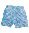 Heat Swimwear Men's Swim Trunks In Pink Stripes In Blue