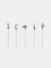 Heath Wagoner Marfa Sterling Silver Cocktail Picks (set Of 5)  Abask Gift Set In  Silver