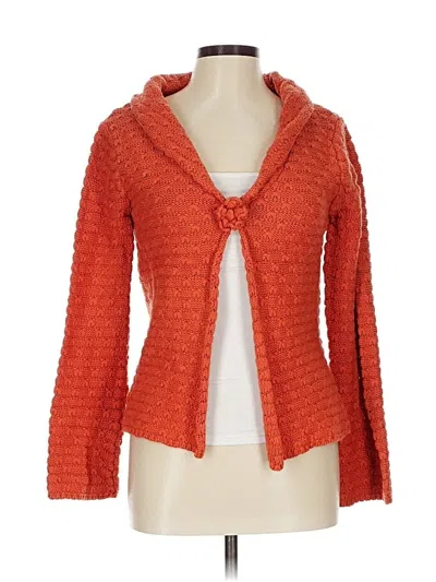 Pre-owned Heather B Cardigan Sweater In Orange