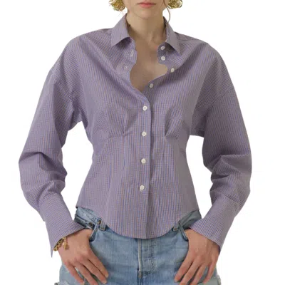 Heather Harlan Waisted Shirt In Blue Rust In Multi