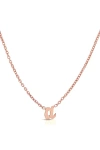 Heather Hawkins 14k Rose Gold Custom Initial Necklace In Alphabet