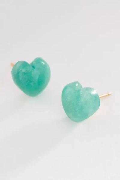 Heather Hawkins Heart Stud Earrings In Blue
