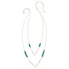 Heather Hawkins Jewelry Women's Blue Double Chevron Necklace - Turquoise - Gold-filled