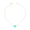 Heather Hawkins Jewelry Women's Blue Luna Moon Shaped Gemstone Necklace - Gold-filled - Amazonite In Blue