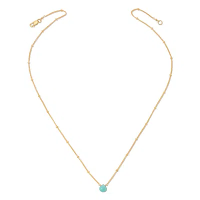 Heather Hawkins Jewelry Women's Blue Satellite Tiny Gemstone Necklace - Gold-filled - Amazonite