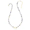Heather Hawkins Jewelry Women's Blue Tiny Hammered Circle Necklace - Iolite