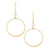 Heather Hawkins Jewelry Women's Crazy For You Flat Front Drop Hoop Earrings - Herkimer Diamond Crystals - Goldfilled