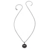 Heather Hawkins Jewelry Women's Enamel Evil Eye Diamond Pendant Necklace - Black Enamel - Black Rhodium