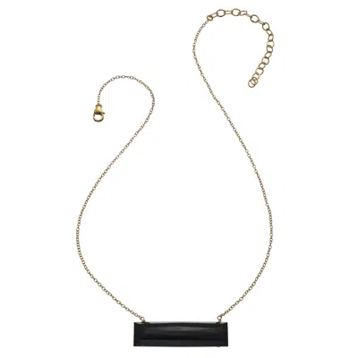 Heather Hawkins Jewelry Women's Float Bar Necklace - Black Spinel - Goldfilled