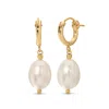 Heather Hawkins Jewelry Women's Girl With A Pearl Huggie Hoop Earrings - Freshwater Pearls - Gold-filled In Gold