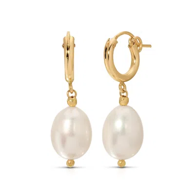 Heather Hawkins Jewelry Women's Girl With A Pearl Huggie Hoop Earrings - Freshwater Pearls - Gold-filled