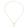 Heather Hawkins Jewelry Women's Girl With A Pearl Toggle Clasp Closure Necklace - Freshwater Pearl - Gold-filled In Gold