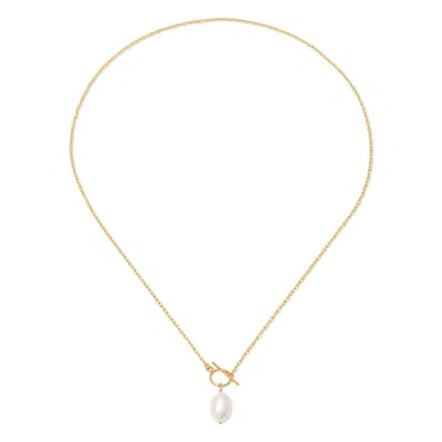 Heather Hawkins Jewelry Women's Girl With A Pearl Toggle Clasp Closure Necklace - Freshwater Pearl - Gold-filled
