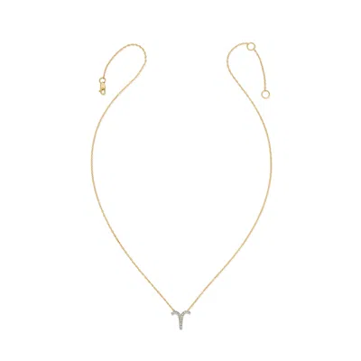 Heather Hawkins Jewelry Women's Gold Horoscope Zodiac Aries Ram Symbol Fine Diamond Fourteen Karat Necklace