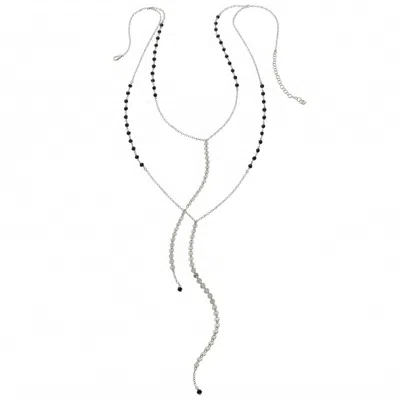Heather Hawkins Jewelry Women's Gypsy Draped Lariat Necklace - Sterling Silver - Black Spinel