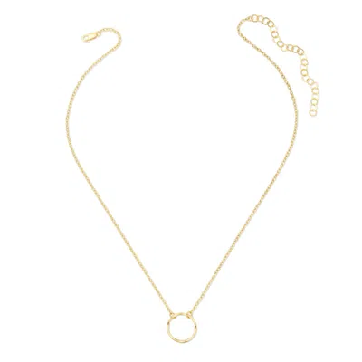 Heather Hawkins Jewelry Women's Hammered Circle Necklace - Small - Fifteen Millimeters - Gold-filled