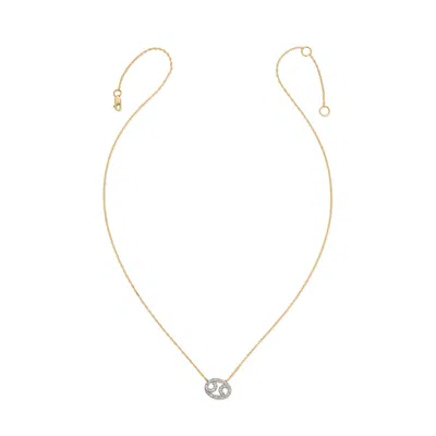 Heather Hawkins Jewelry Women's Horoscope Zodiac Cancer Crab Claws Symbol Fine Diamond Fourteen Karat Yellow Gold Necklace