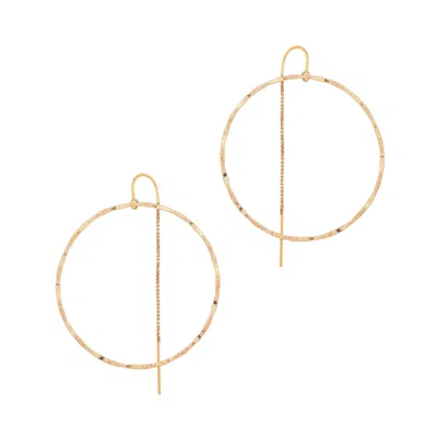 Heather Hawkins Jewelry Women's Large Filigree Hoop Threader Earrings - Goldfilled