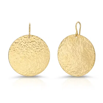 Heather Hawkins Jewelry Women's Large Hand Hammered Disc Earrings - All Goldfilled
