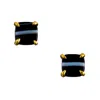 Heather Hawkins Jewelry Women's Little Agate Studs - Black Agate - Gold Vermeil In Black