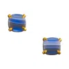 Heather Hawkins Jewelry Women's Little Agate Studs - Blue Agate - Gold Vermeil In Blue