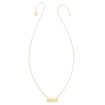 Heather Hawkins Jewelry Women's Mimi Lowercase Script Fourteen Karat Yellow Gold Grandmother Fine Jewelry Necklace
