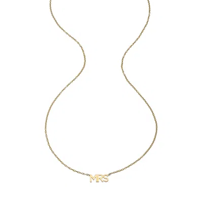 Heather Hawkins Jewelry Women's Mrs Fourteen Karat Yellow Gold Fine Jewelry Block Print Necklace