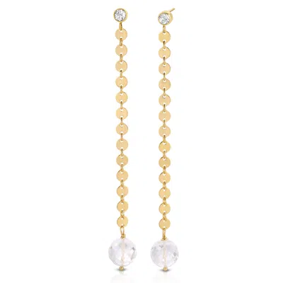 Heather Hawkins Jewelry Women's November Rain Earrings - Goldfilled - Crystal Quartz