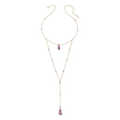 Heather Hawkins Jewelry Women's Pink / Purple Edge Of Desire Necklace - Amethyst - Gold-filled