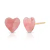 Heather Hawkins Jewelry Women's Pink / Purple Rhodocrisite Tiny Heart Gemstone Stud Earrings - Goldfilled