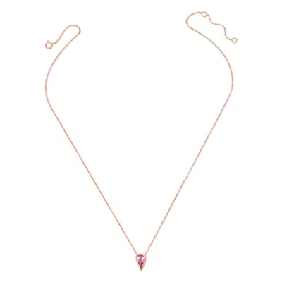 Heather Hawkins Jewelry Women's Pink Tourmaline Lotus Fine Pendant Necklace - Rose Gold - November Birthstone