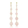 Heather Hawkins Jewelry Women's Pink You Could Be Mine Earrings - Goldfilled - Rose Quartz In Pink