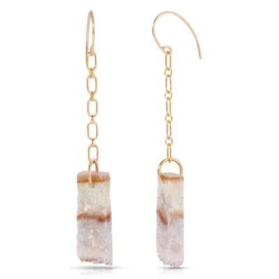Heather Hawkins Jewelry Women's Purple Bohemian Amethyst Slice Earrings  - Gold-filled