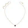 Heather Hawkins Jewelry Women's Red Tiny Faceted Emerald Cut Gemstone Necklace - Garnet - Goldfilled