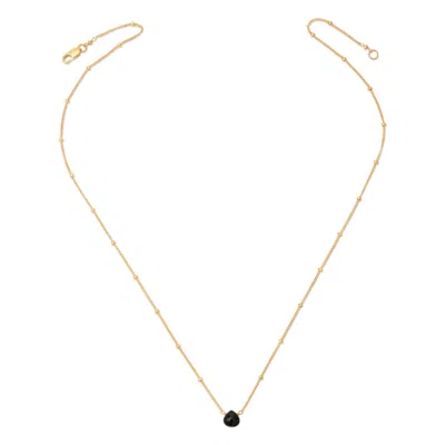 Heather Hawkins Jewelry Women's Satellite Tiny Gemstone Necklace - Gold-filled - Black Spinel