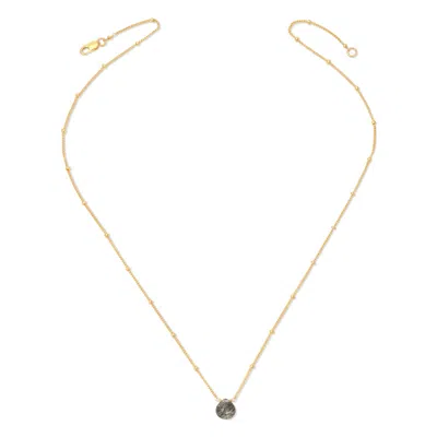 Heather Hawkins Jewelry Women's Satellite Tiny Gemstone Necklace - Gold-filled - Black Tourmaline Quartz