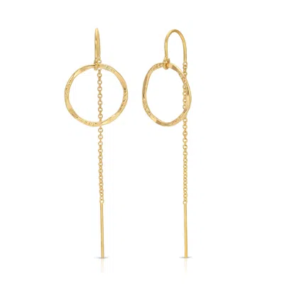 Heather Hawkins Jewelry Women's Small Filigree Hoop Threader Earrings - Gold-filled - Fifteen Millimeters