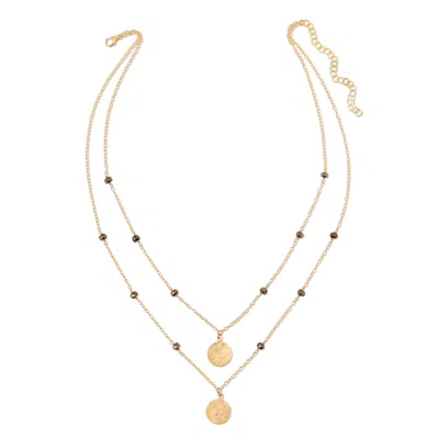 Heather Hawkins Jewelry Women's Two Coins Layered Necklace - Fourteen Karat Gold-filled