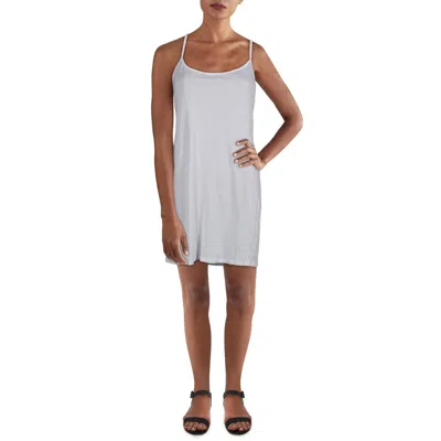 Heather Henley Womens Casual Midi Shift Dress In White
