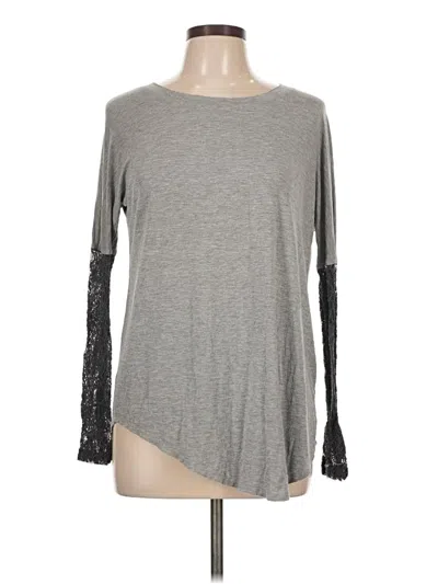 Pre-owned Heather Long Sleeve Top Gray Crew Neck Tops