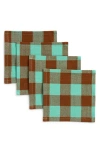 Heather Taylor Home Candy Gingham Set Of 4 Cocktail Napkins