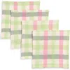 Heather Taylor Home Gingham Clover Set Of 4 Cocktail Napkins In Clover
