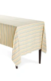 HEATHER TAYLOR HOME LARGE STRIPED COTTON TABLECLOTH