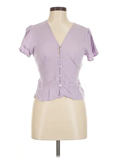 Pre-owned Heatherly Short Sleeve Blouse In Purple