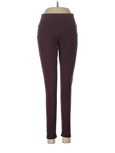 Pre-owned Heathyoga Active Pants In Burgundy